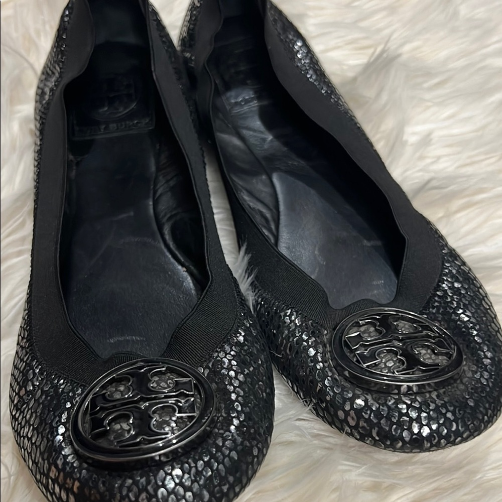 Tory Burch Black Sequin Ballet Flats - Picture 2 of 9
